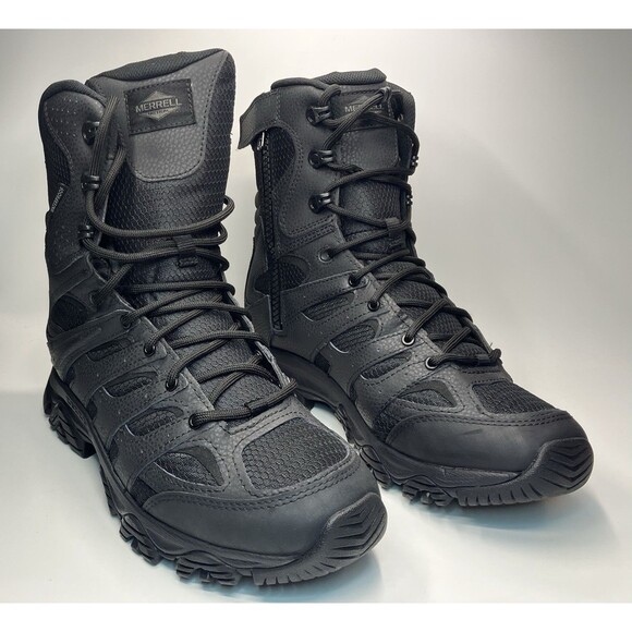 NEW Merrell Moab 3 8” Tactical Zip Boots Black Sz 9 Waterproof J003907 main image 12